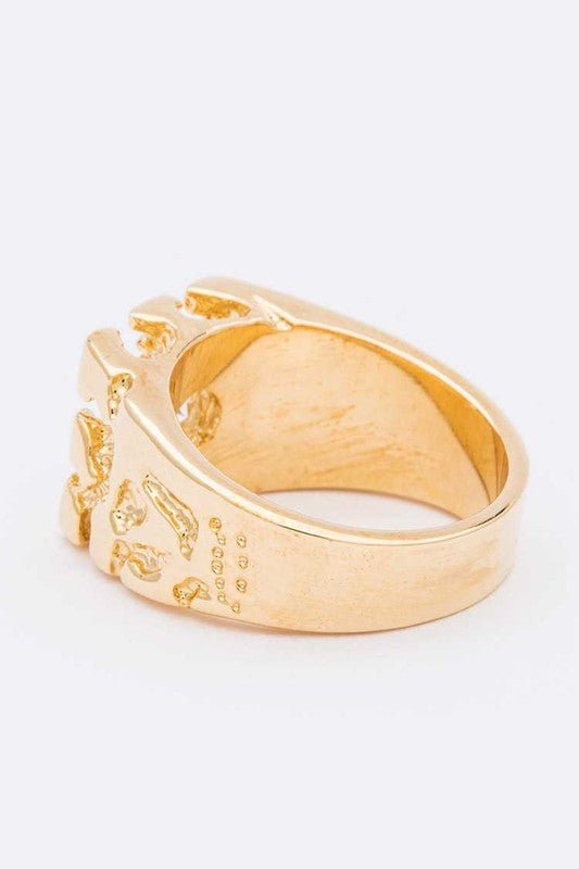 Textured Iconic Gold Ring - Loving It Shop