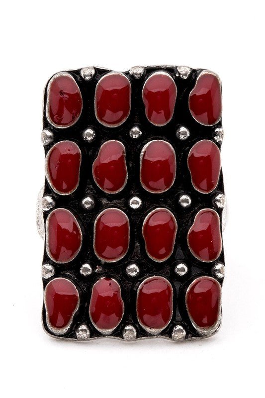 Mix Tone Vintage Inspired Western Stretch Ring - Loving It Shop