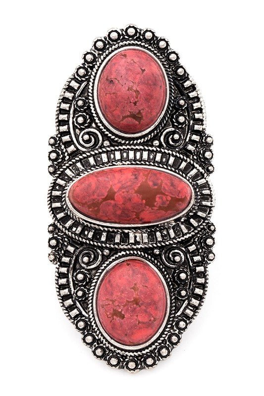 Vintage Inspired Oversize Stone Stretch Ring - Loving It Shop