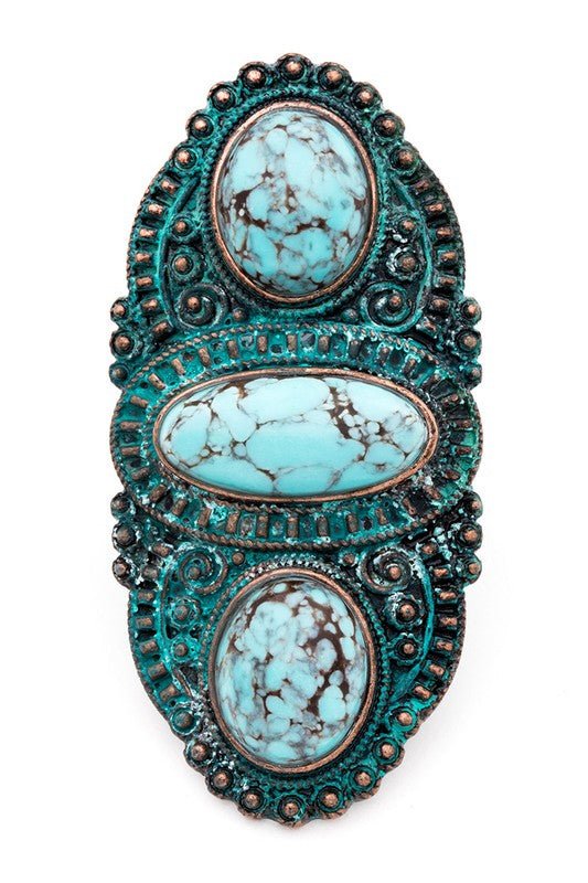 Vintage Inspired Oversize Stone Stretch Ring - Loving It Shop