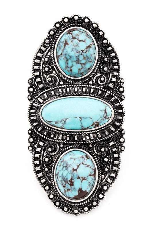 Vintage Inspired Oversize Stone Stretch Ring - Loving It Shop