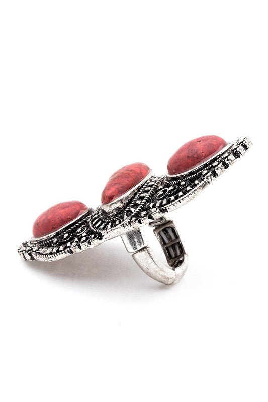 Vintage Inspired Oversize Stone Stretch Ring - Loving It Shop