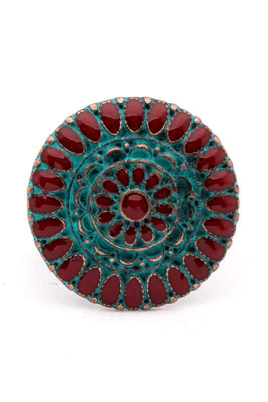 Mix Tone Enamel Western Stretch Ring - Loving It Shop