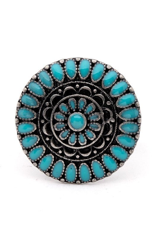 Mix Tone Enamel Western Stretch Ring - Loving It Shop