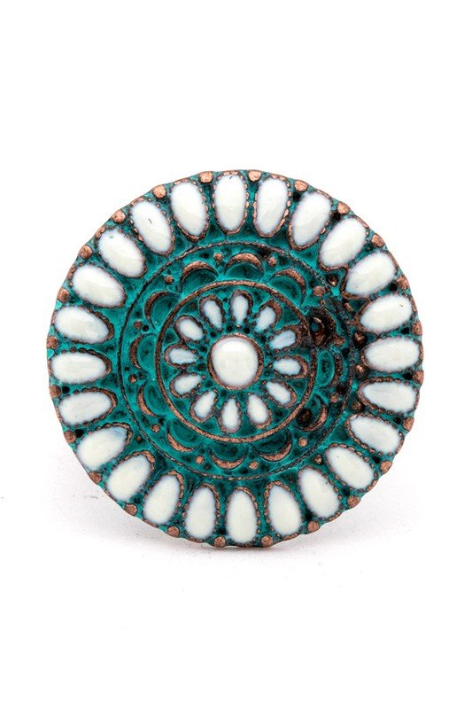 Mix Tone Enamel Western Stretch Ring - Loving It Shop