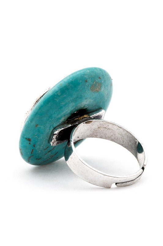 Distressed Horse Shoe Turquoise Ring - Loving It Shop