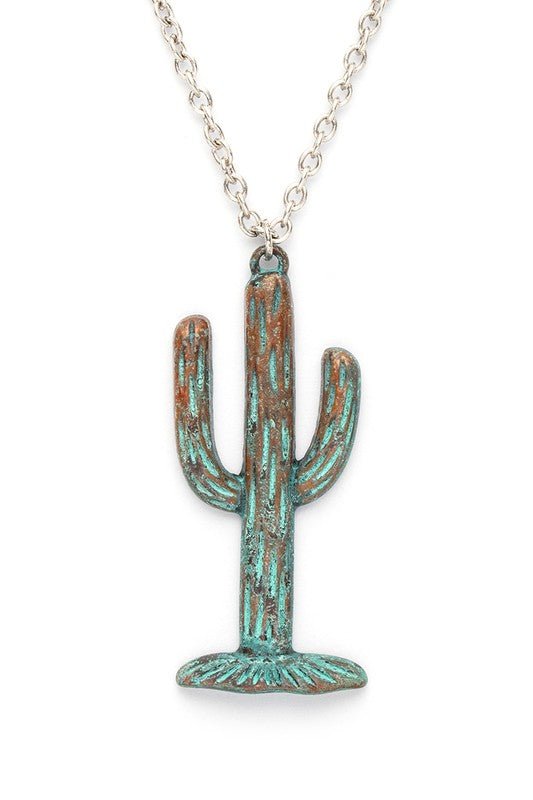 Vintage Inspired Cactus Pendant Necklace Set - Loving It Shop