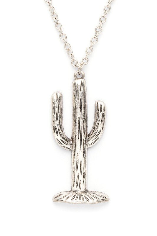 Vintage Inspired Cactus Pendant Necklace Set - Loving It Shop