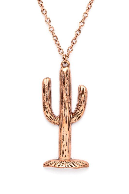Vintage Inspired Cactus Pendant Necklace Set - Loving It Shop