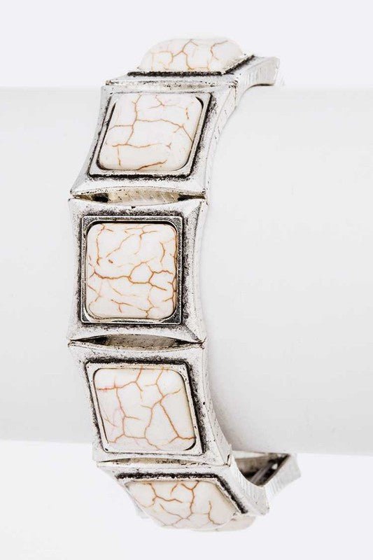 Stretch Square Stone Bracelet - Loving It Shop