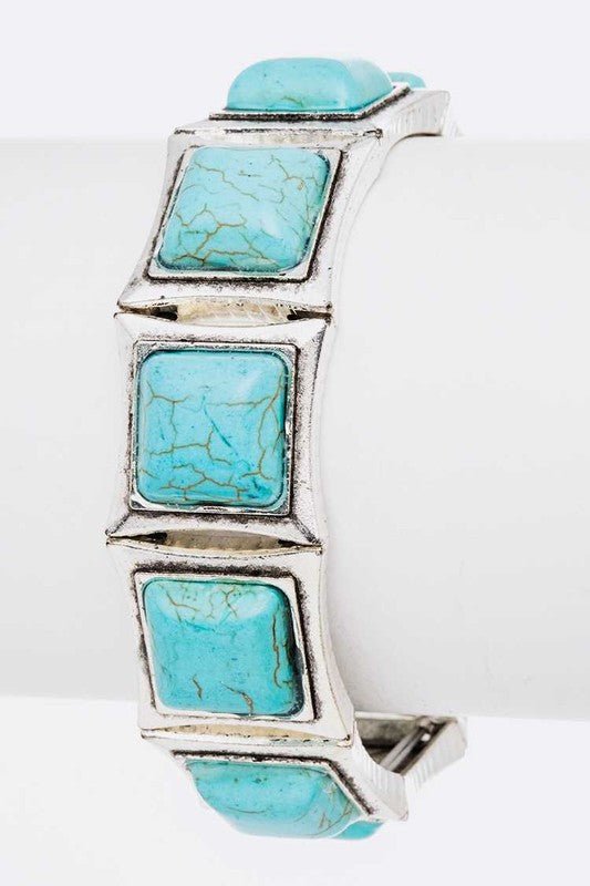 Stretch Square Stone Bracelet - Loving It Shop