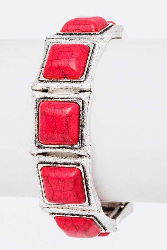 Stretch Square Stone Bracelet - Loving It Shop