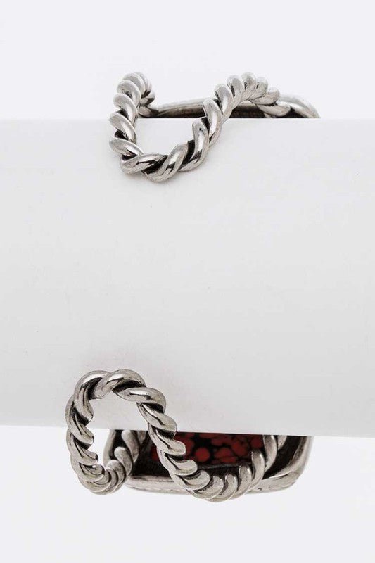 Oversize Stone Western Open Bangle - Loving It Shop
