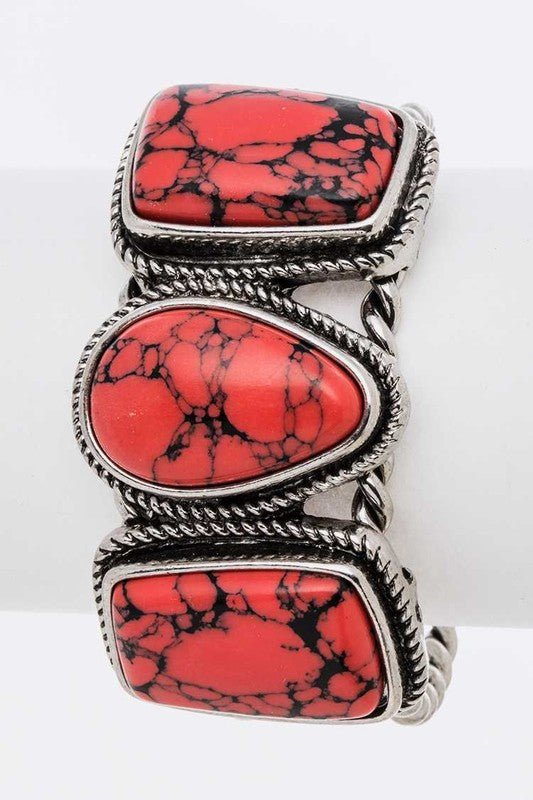 Oversize Stone Western Open Bangle - Loving It Shop