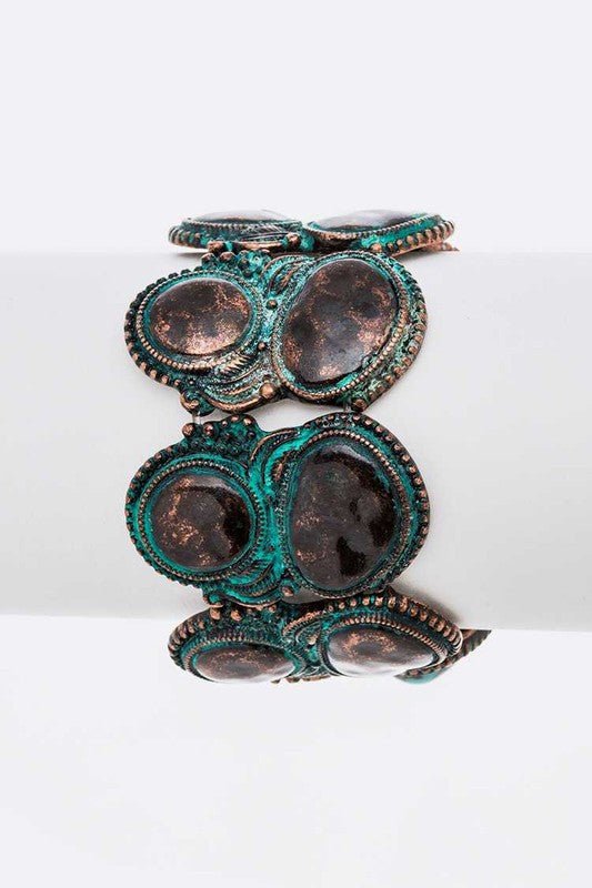TURQUOISE STONE WESTERN STRETCH BRACELET - Loving It Shop