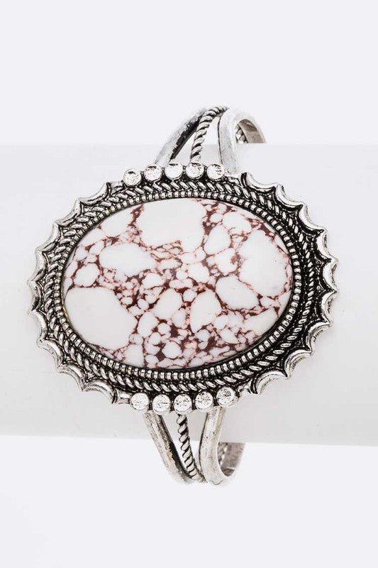Oval Stone Oversize Bangle - Loving It Shop