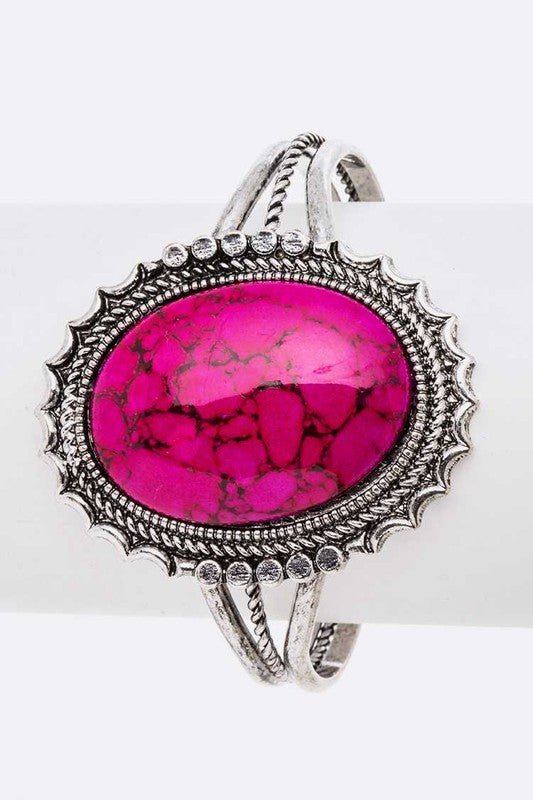 Oval Stone Oversize Bangle - Loving It Shop