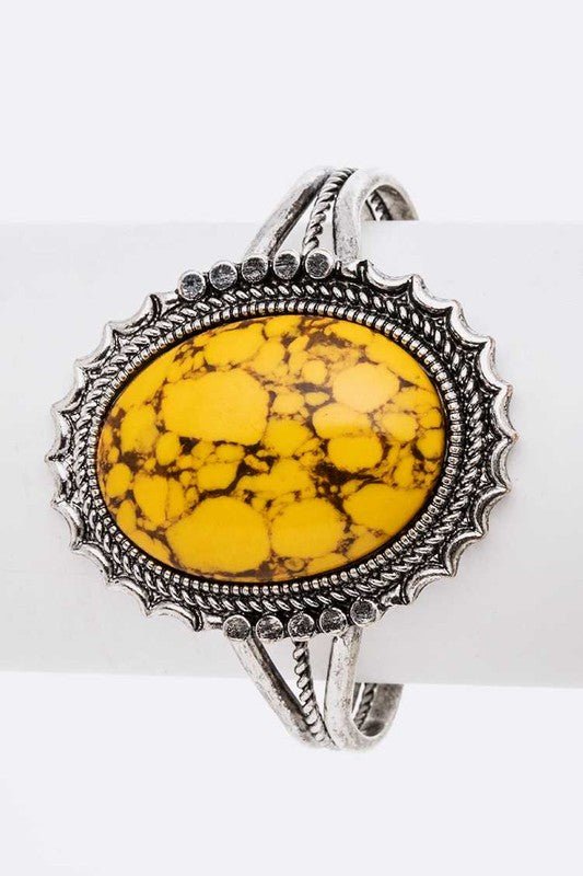 Oval Stone Oversize Bangle - Loving It Shop