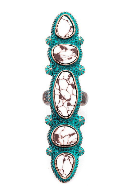 Oversize Iconic Stone Western Stretch Ring - Loving It Shop