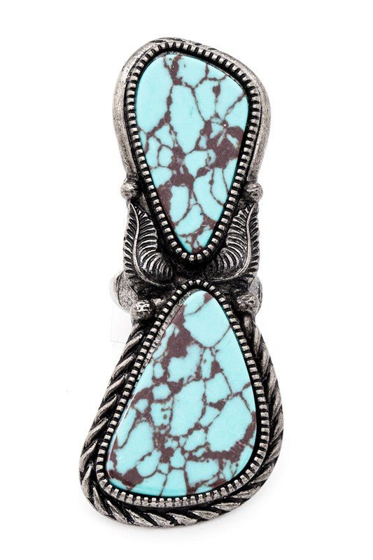 Oversize Vintage Stone Western Stretch Ring - Loving It Shop