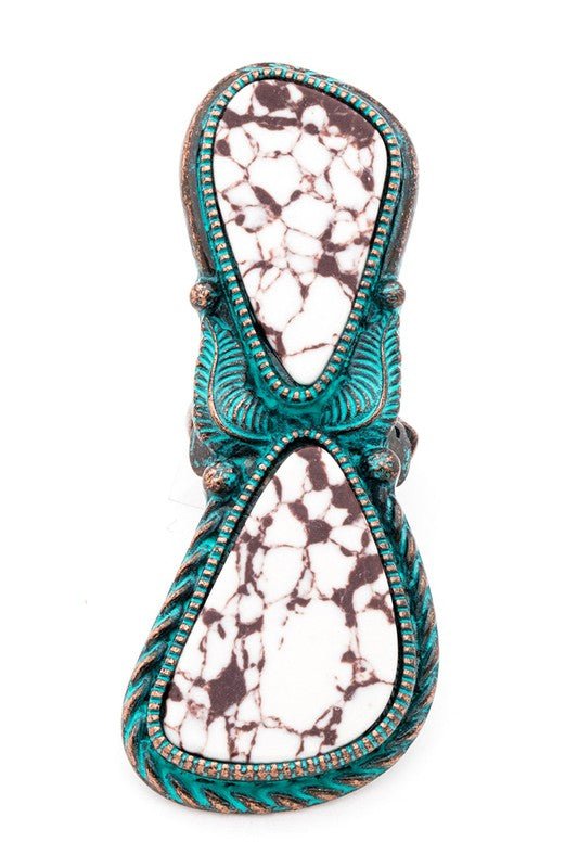 Oversize Vintage Stone Western Stretch Ring - Loving It Shop