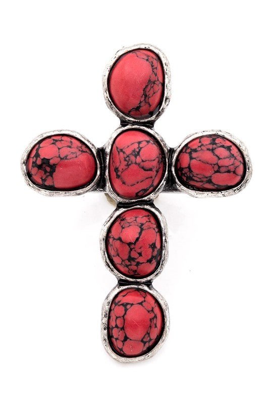 Stone Cross Iconic Stretch Ring - Loving It Shop