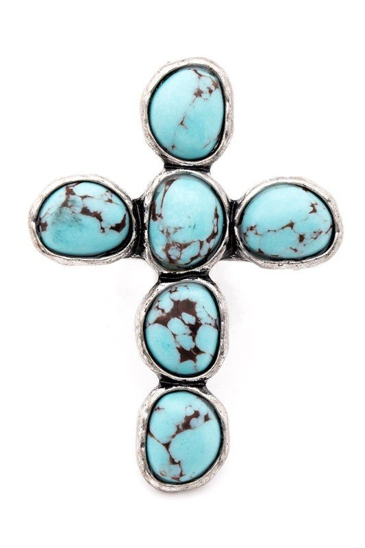 Stone Cross Iconic Stretch Ring - Loving It Shop