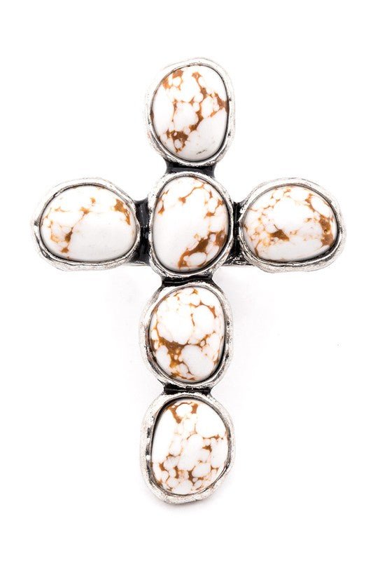 Stone Cross Iconic Stretch Ring - Loving It Shop