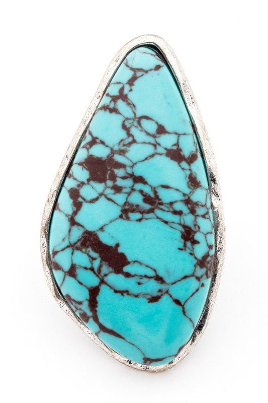 Oversize Compressed Stone Iconic Stretch Ring - Loving It Shop