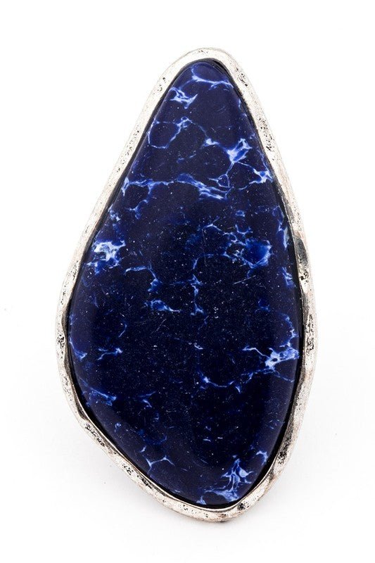 Oversize Compressed Stone Iconic Stretch Ring - Loving It Shop