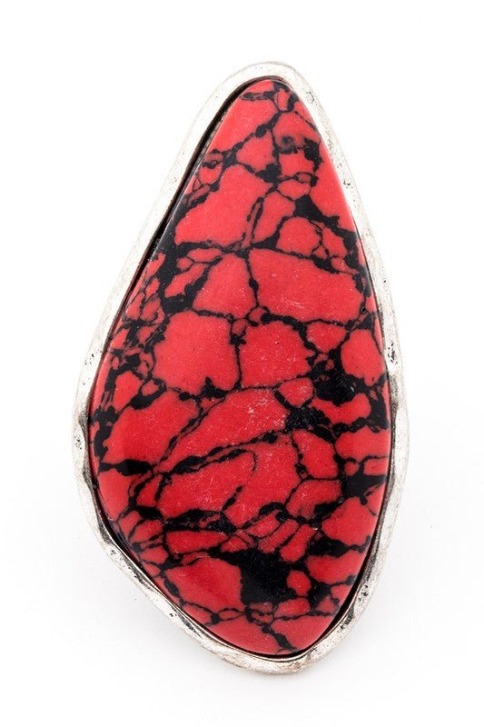 Oversize Compressed Stone Iconic Stretch Ring - Loving It Shop