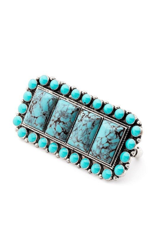 Genuine Stone Stretch Double Knuckle Ring - Loving It Shop
