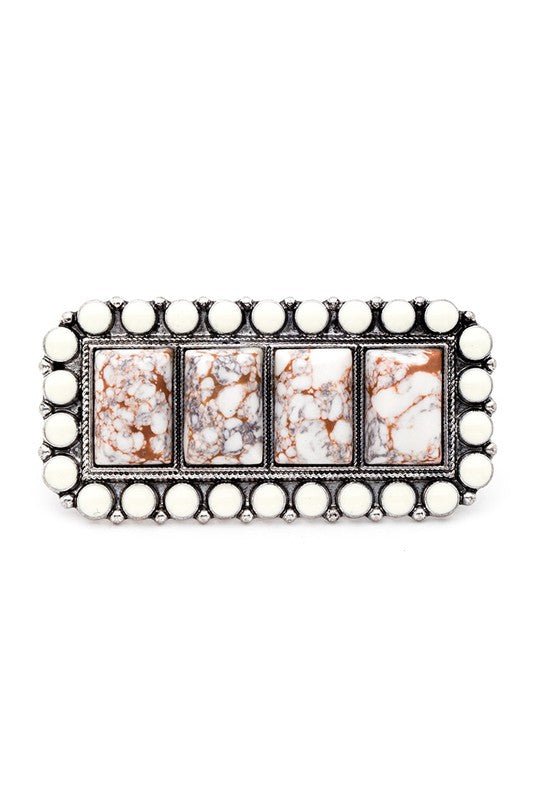 Genuine Stone Stretch Double Knuckle Ring - Loving It Shop