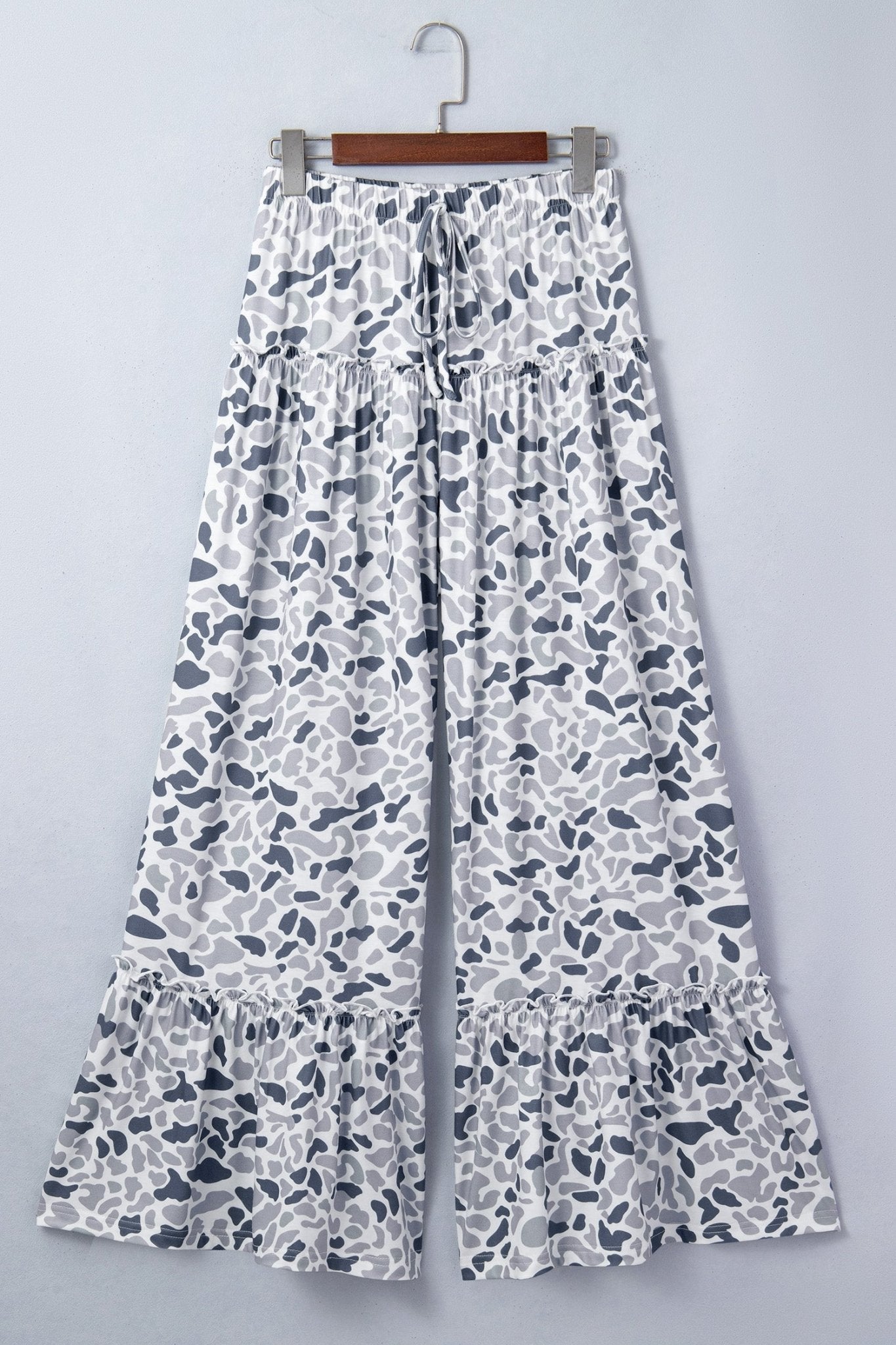 Beige Camo Print Wide Leg Casual Pants - Loving It Shop