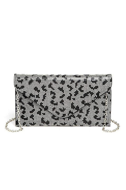 Convertible Clutch Rhinestone Animal Print Stylish Fashion Handbag
