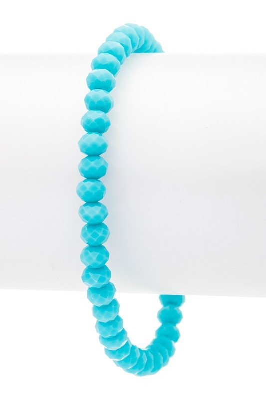 Initial E Turquoise Charm Stretch Bracelet - Loving It Shop