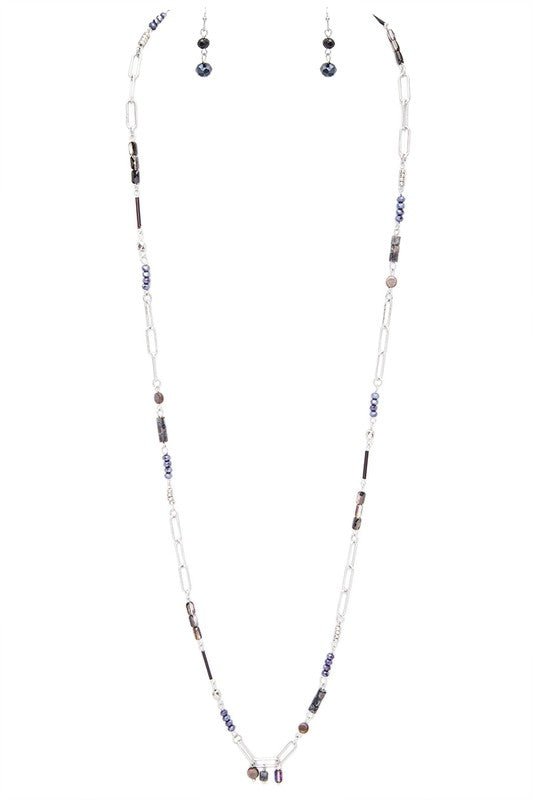 Mix Beads Station Long Dainty Necklace Set - Loving It Shop