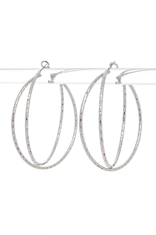 Textured Double Hoop Earrings