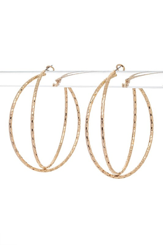 Textured Double Hoop Earrings
