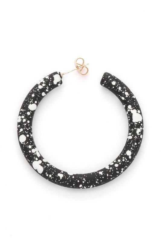 Splatter Paint Resin Hoop Earrings - Loving It Shop