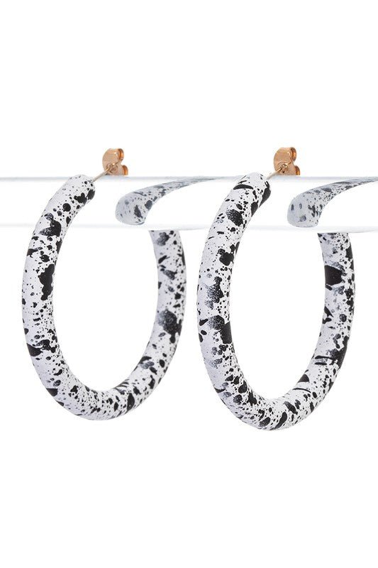 Splatter Paint Resin Hoop Earrings - Loving It Shop