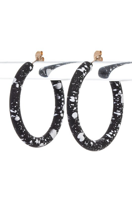 Splatter Paint Resin Hoop Earrings - Loving It Shop