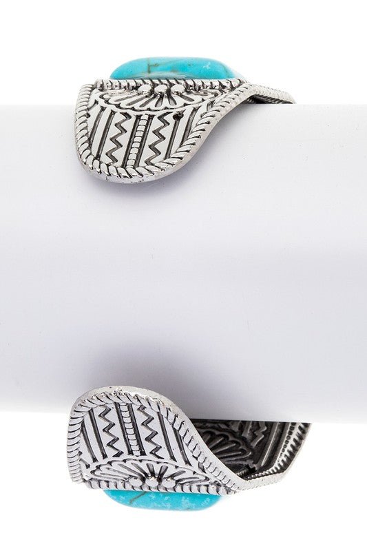 Square Stone Western Open Cuff - Loving It Shop
