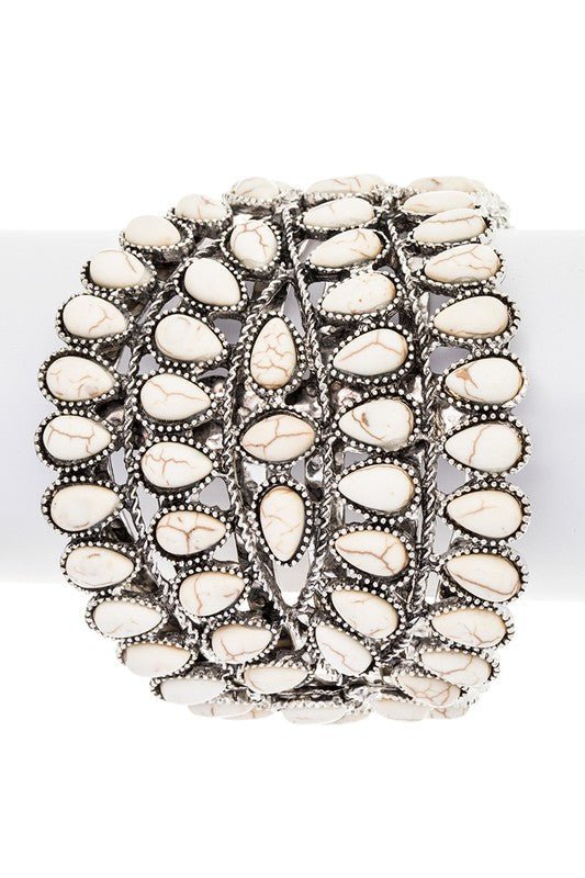 Compressed Stone Western Oversize Bangle - Loving It Shop