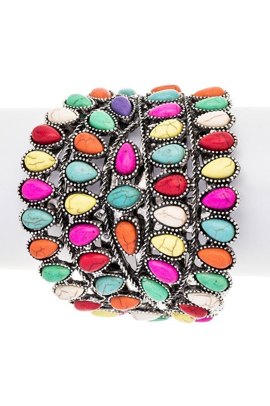 Compressed Stone Western Oversize Bangle - Loving It Shop