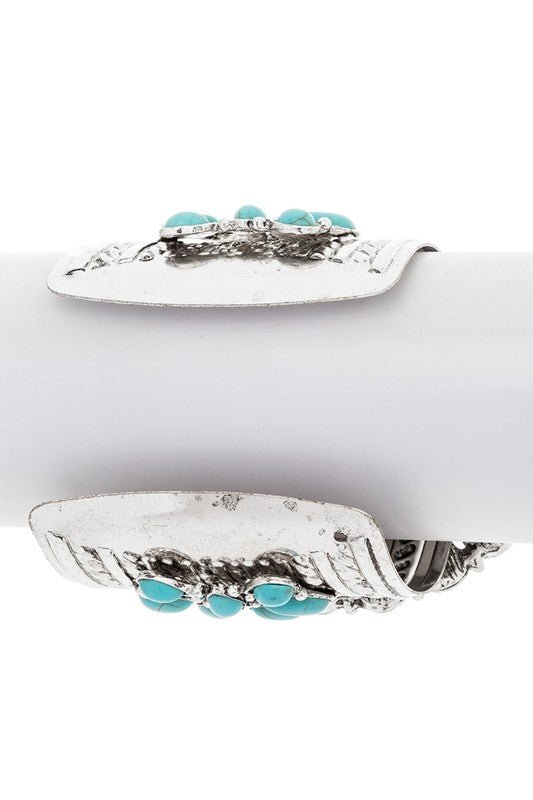 Squash Blossom Oversize Stone Open Cuff - Loving It Shop