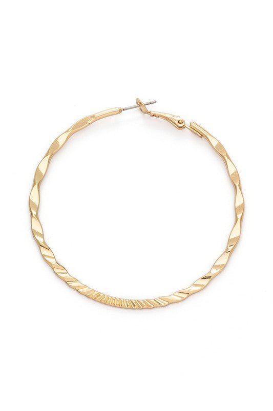 Wavy Textured Fashion Hoop Earrings - Loving It Shop