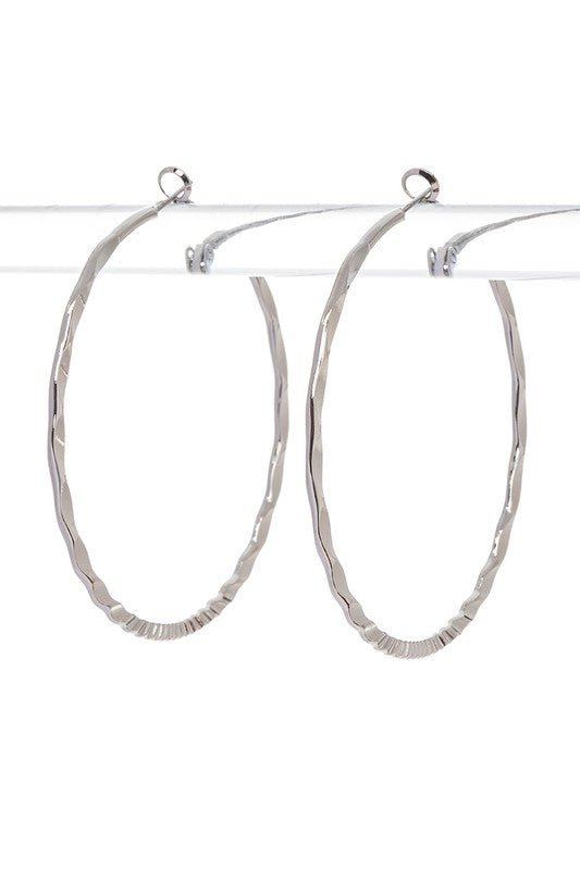 Wavy Textured Fashion Hoop Earrings - Loving It Shop