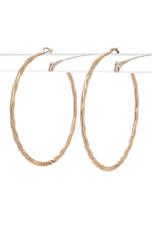 Wavy Textured Fashion Hoop Earrings - Loving It Shop