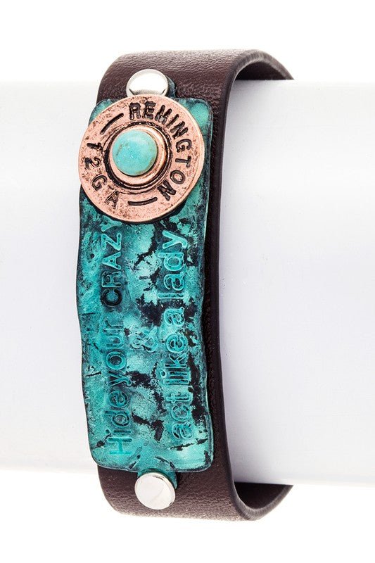 Engraved Bullet Leather Boho Bracelet - Loving It Shop